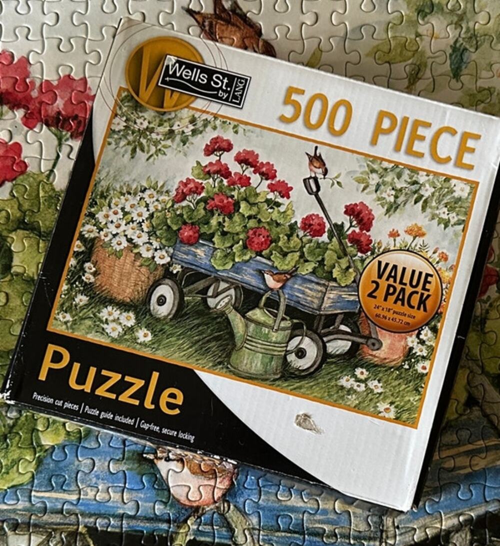Wells St. by Lang 500 Piece Puzzle Blossoms and Birds Wagon 1 Puzzle